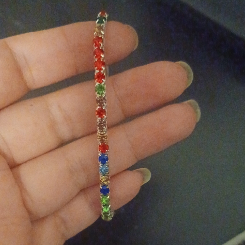 Elegant Silver and Multicolor Bracelet